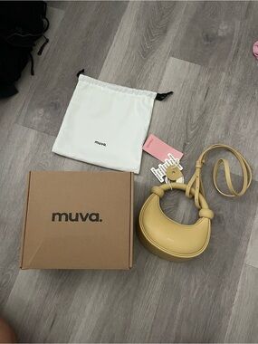 Women's Yellow Crescent Crossbody Bag